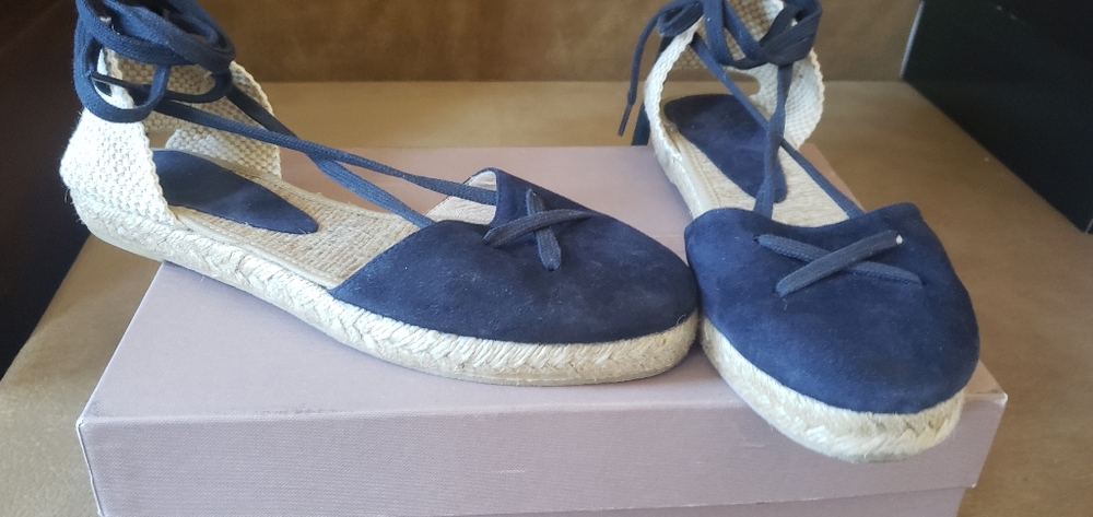 New Dark blue suede espadrilles